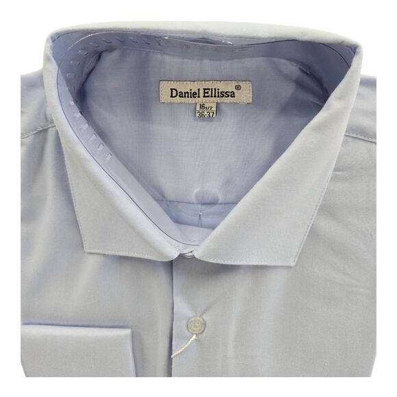 MEN'S DANIEL ELLISSA SEMI SPREAD COLLAR  FRENCH CUFF DRESS SHIRT. DS3816. - Picture 2 of 4